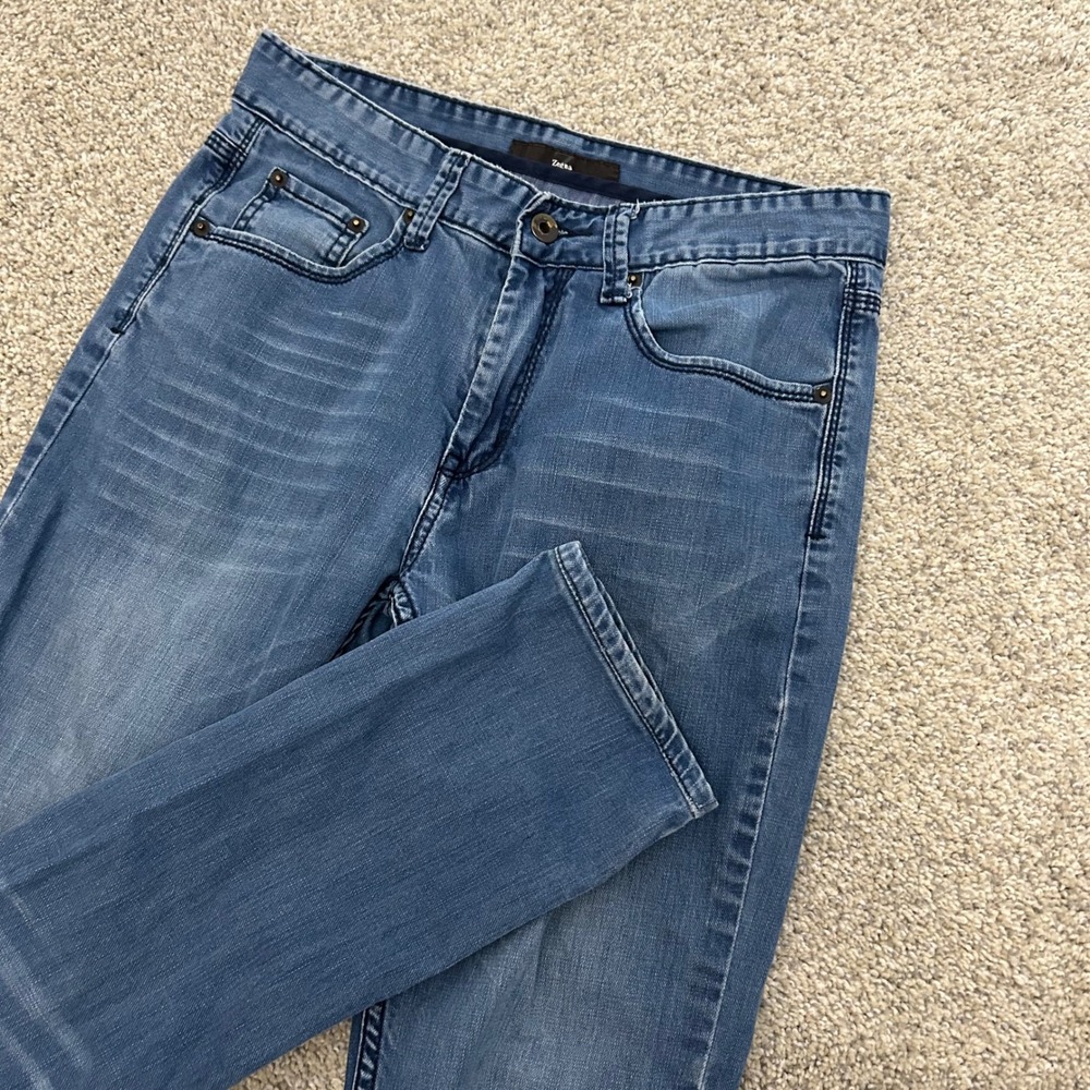 Ermenegildo Zegna Jeans Mens Size 30X28 Blue Indigo Straight Leg Denim Pants‎